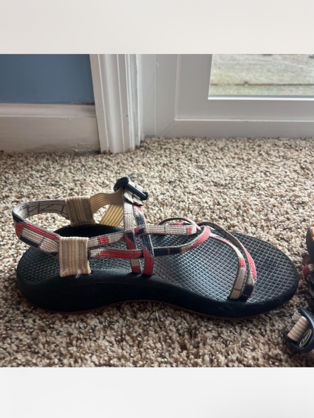 Chaco Women's Strappy Sandals in Black, Tan & Red